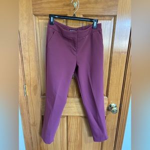 Express Columnist Ankle Pants, dark pink, size 2, mid rise